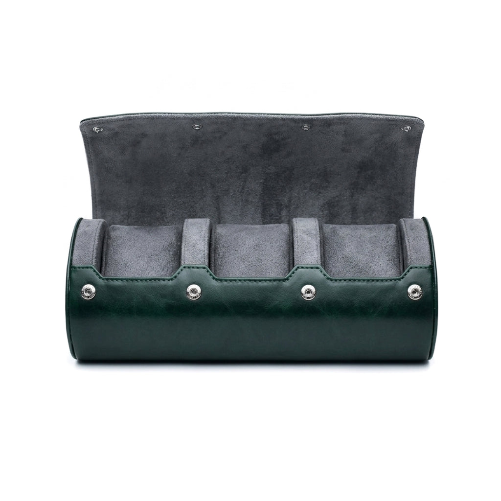 3-Slot Watch Roll – Green Gray