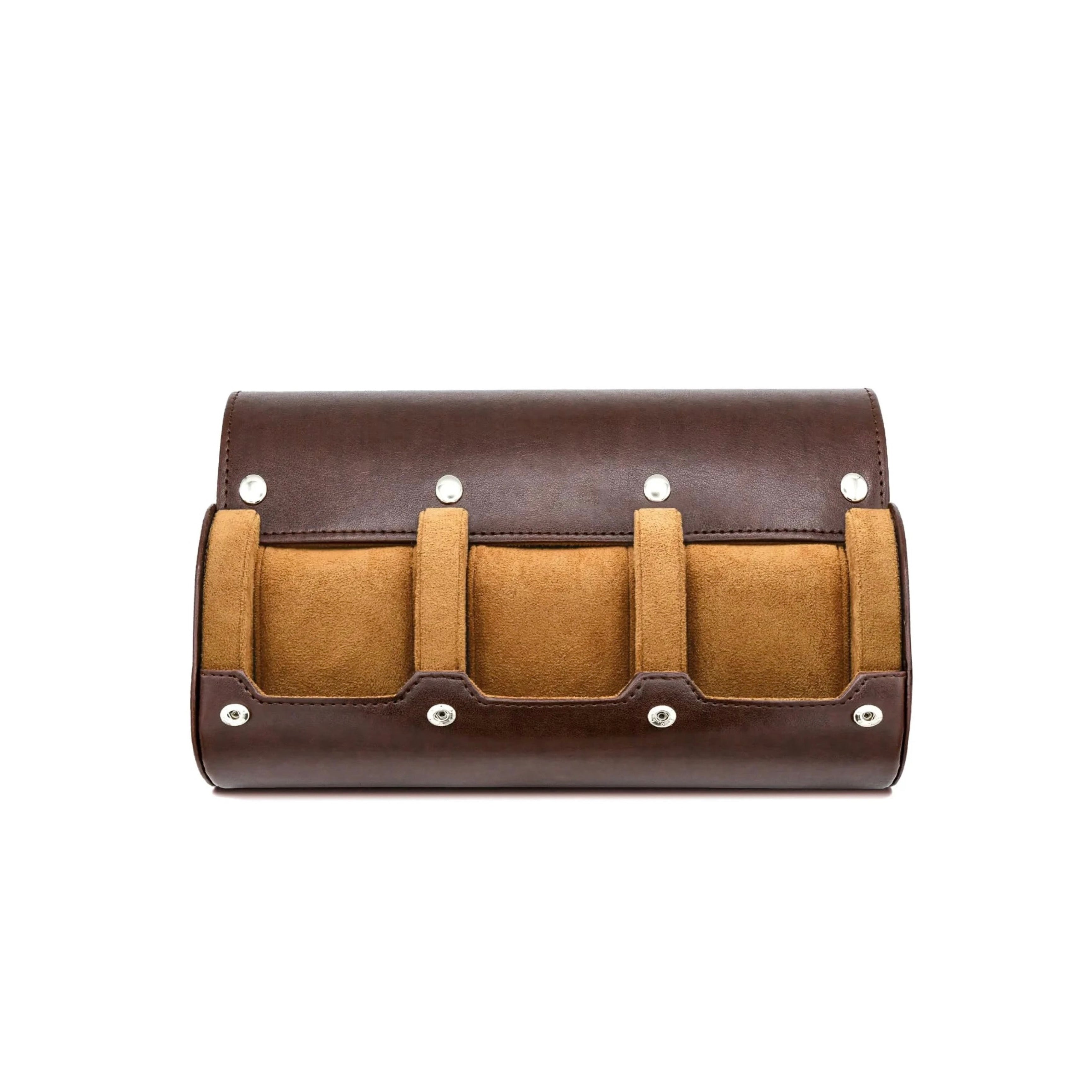 3-Slot Watch Roll – Brown