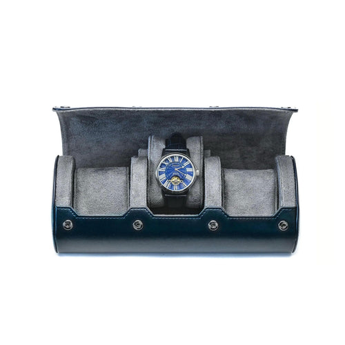 3-Slot Watch Roll – Blue