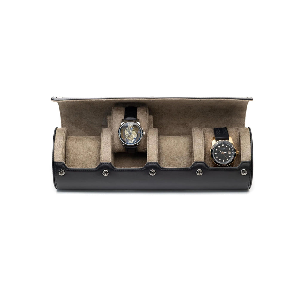 4-Slot Watch Roll – Black