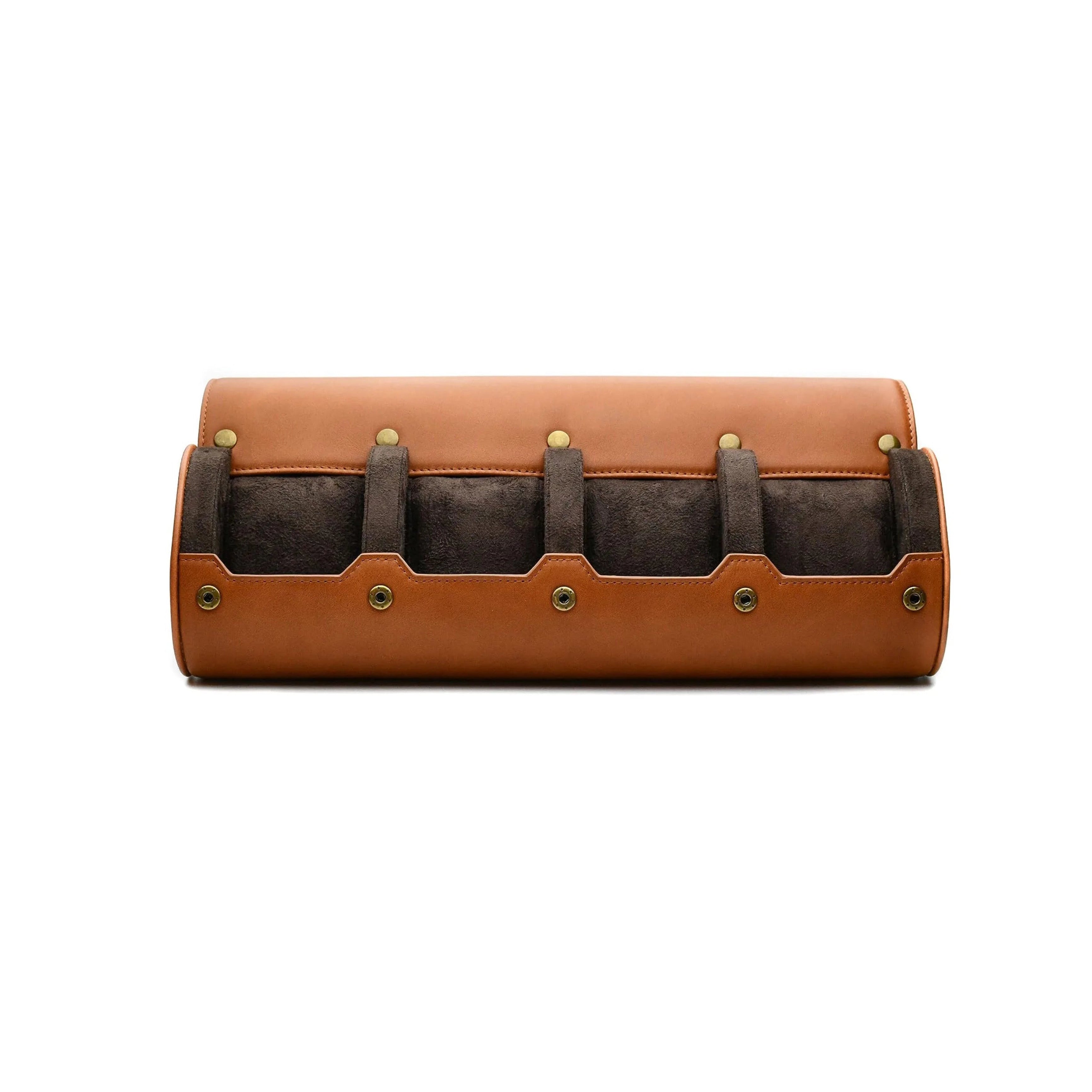 4-Slot Watch Roll – Brown